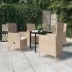 Juego de comedor de jardín 5 piezas con cojines beige