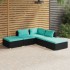 Set de muebles de jardín 5 pzas y cojines ratán sintético