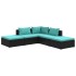 Set de muebles de jardín 5 pzas y cojines ratán sintético