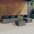 Set de muebles de jardín 6 pzas y cojines ratán sintético