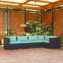 Set de muebles de jardín 5 pzas y cojines ratán sintético