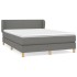 Cama box spring con colchón tela gris oscuro 140x200