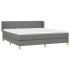 Cama box spring con colchón tela gris oscuro 160x200