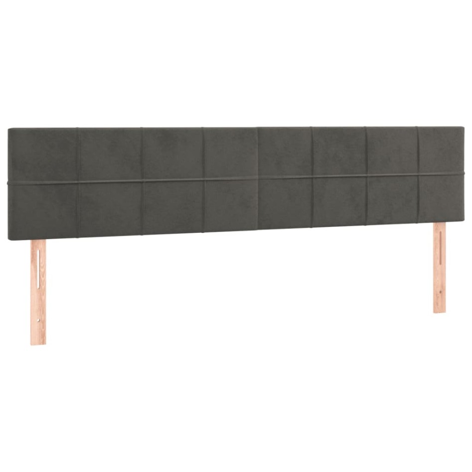Cama box spring con colchón terciopelo gris oscuro 180x200