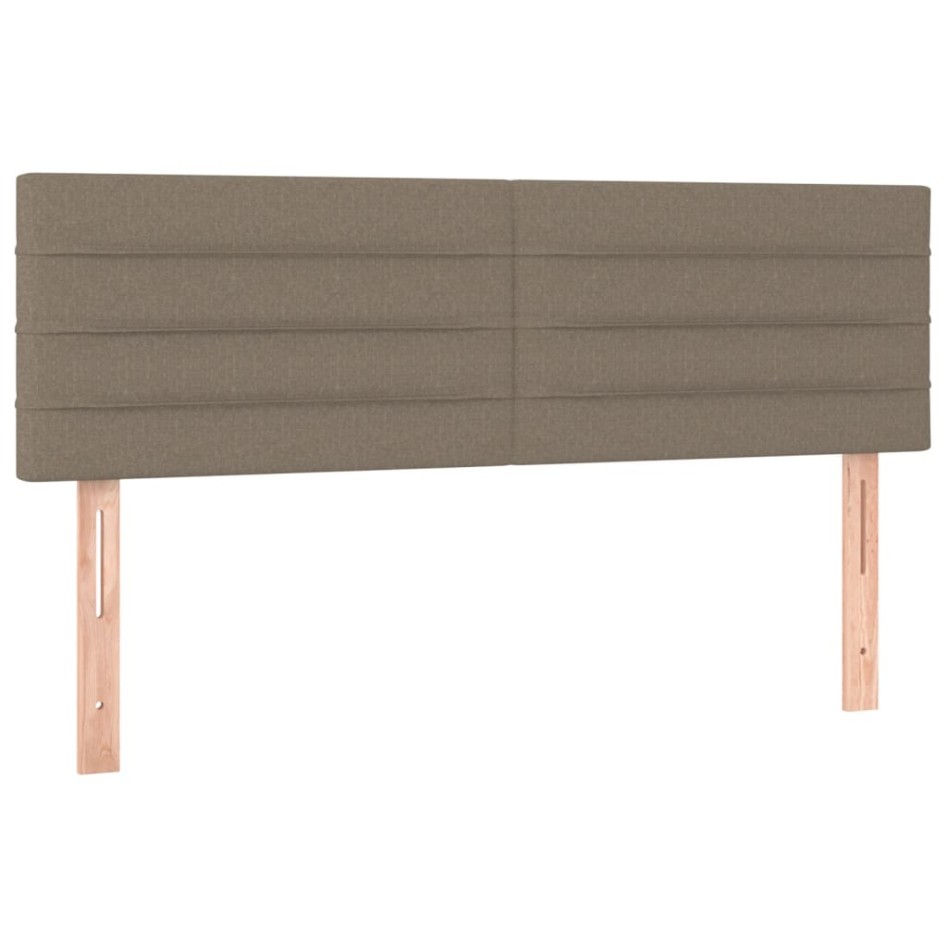 Cama box spring con colchón tela gris taupe 140x190