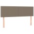 Cama box spring con colchón tela gris taupe 140x190