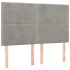 Cama box spring con colchón terciopelo gris claro 140x190
