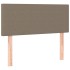 Cama box spring con colchón LED tela gris taupe 120x200
