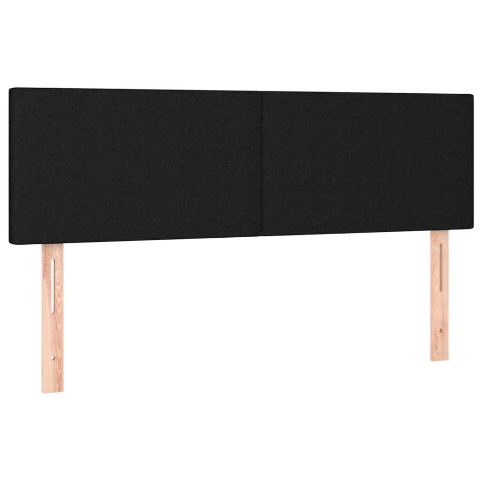 Cama box spring con colchón y LED tela negro 140x190