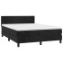 Cama box spring colchón y LED terciopelo negro 140x190