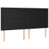 Cama box spring colchón y LED cuero sintético negro 160x200