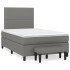 Cama box spring con colchón tela gris oscuro 120x200