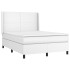 Cama box spring colchón y LED cuero sintético blanco 140x200