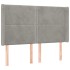 Cama box spring colchón y LED terciopelo gris claro 140x190