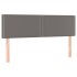 Cama box spring con colchón cuero sintético gris 140x200
