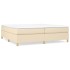 Cama box spring con colchón tela color crema 200x200