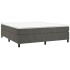 Cama box spring con colchón terciopelo gris oscuro 160x200