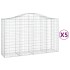 Cestas de gaviones 5 uds forma de arco hierro 200x50x120/140