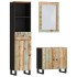 Conjunto de muebles de baño 3 piezas madera maciza