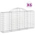 Cestas de gaviones 6 uds forma de arco hierro 200x30x100/120