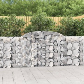 Cestas de gaviones 4 uds forma de arco hierro 300x30x100/120