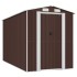 Cobertizo jardín acero galvanizado marrón oscuro 192x357x223