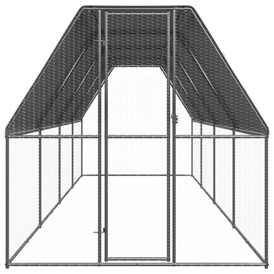 Jaula gallinero de exterior de acero galvanizado 2x8x2