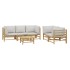 Set de muebles de jardín 6 piezas bambú con cojines gris
