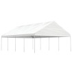 Cenador con techo polietileno blanco 8,92x5,88x3,75 m