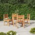 Juego de comedor para jardín 5 piezas madera maciza de