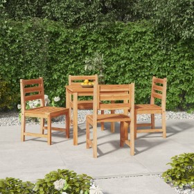 Juego de comedor para jardín 5 piezas madera maciza de
