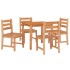 Juego de comedor para jardín 5 piezas madera maciza de