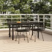 Juego de comedor de jardín 5 piezas ratán sintético negro