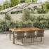 Set comedor jardín 7 pzas y cojines ratán sintético