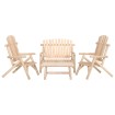 Juego de muebles de jardín 4 piezas madera maciza de abeto