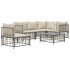 Juego de muebles de jardín 6 pzas cojines antracita ratán
