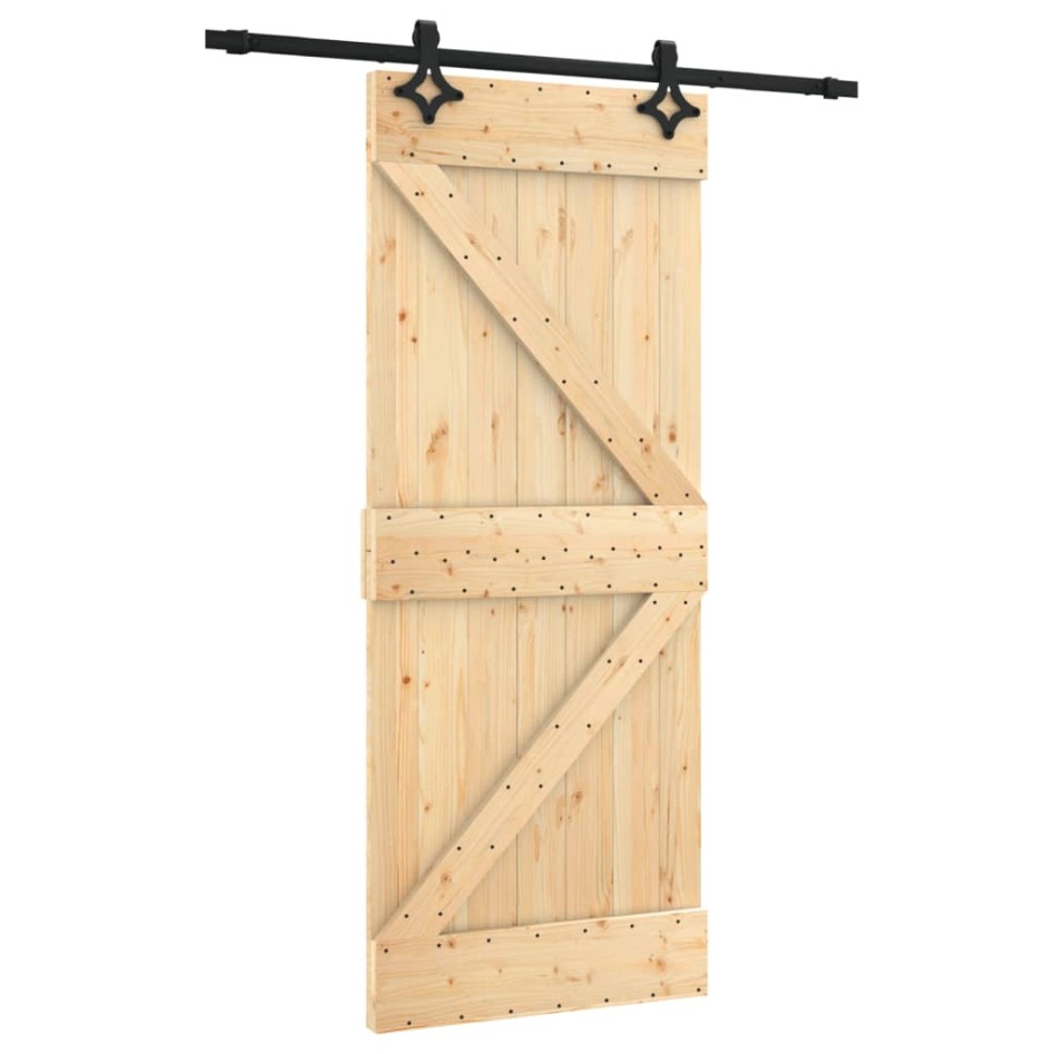Puerta corredera con herrajes madera maciza de pino 85x210