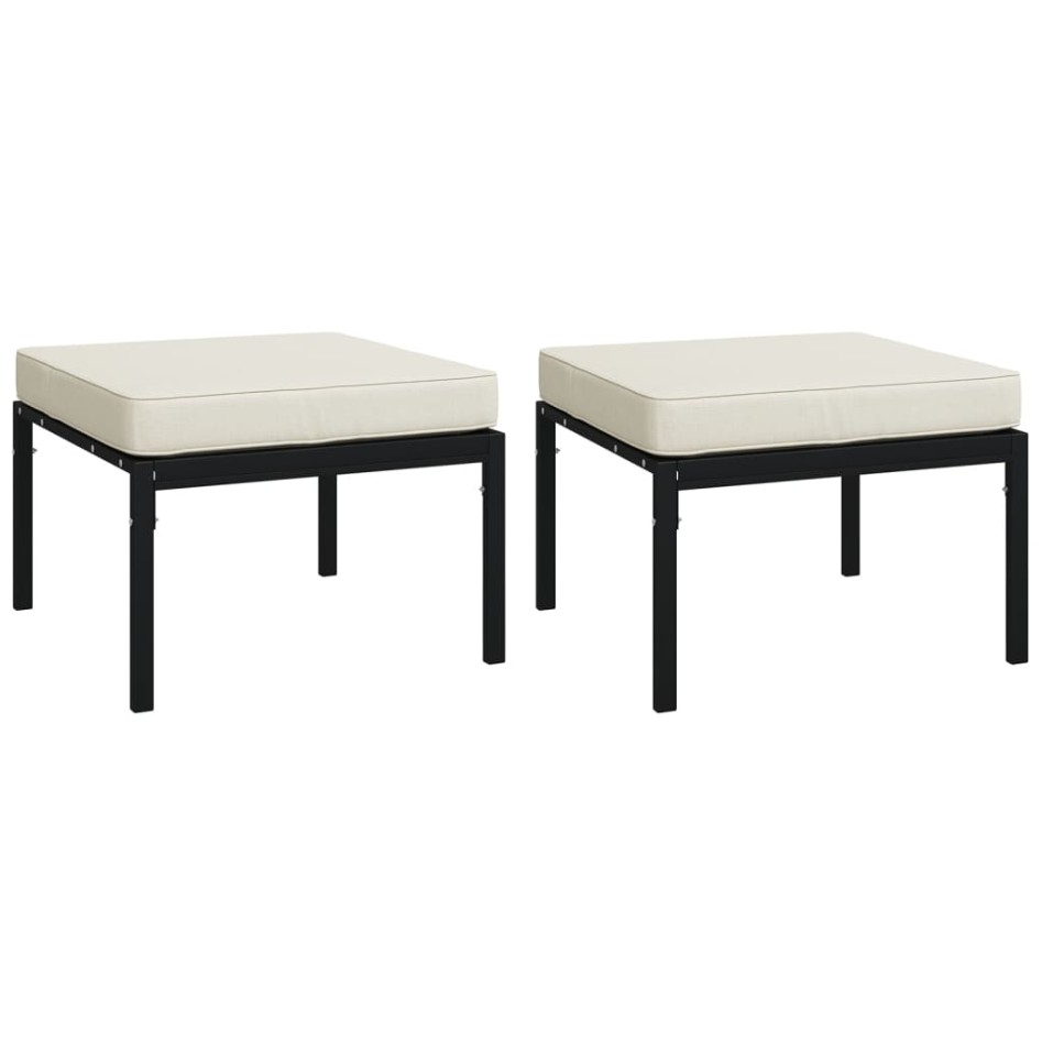 Juego de muebles de jardín 6 piezas acero y cojines color