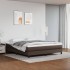 Cama box spring con colchón cuero sintético marrón 180x200