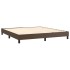 Cama box spring con colchón cuero sintético marrón 180x200