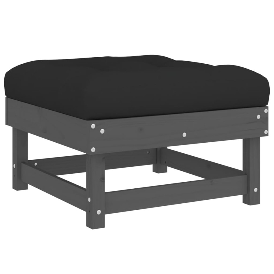 Juego de muebles jardín 5 piezas y cojines madera maciza