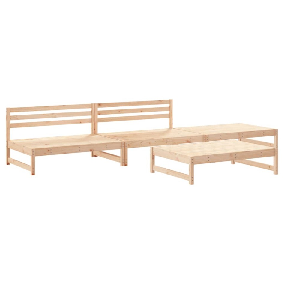 Juego de muebles de jardín 4 piezas madera maciza de