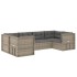Set de muebles de jardín 6 pzas y cojines ratán sintético