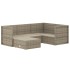 Set de muebles de jardín 5 pzas y cojines ratán sintético