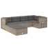 Set de muebles de jardín 7 pzas y cojines ratán sintético