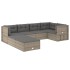 Set de muebles de jardín 7 pzas y cojines ratán sintético
