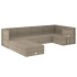 Set de muebles de jardín 7 pzas y cojines ratán sintético