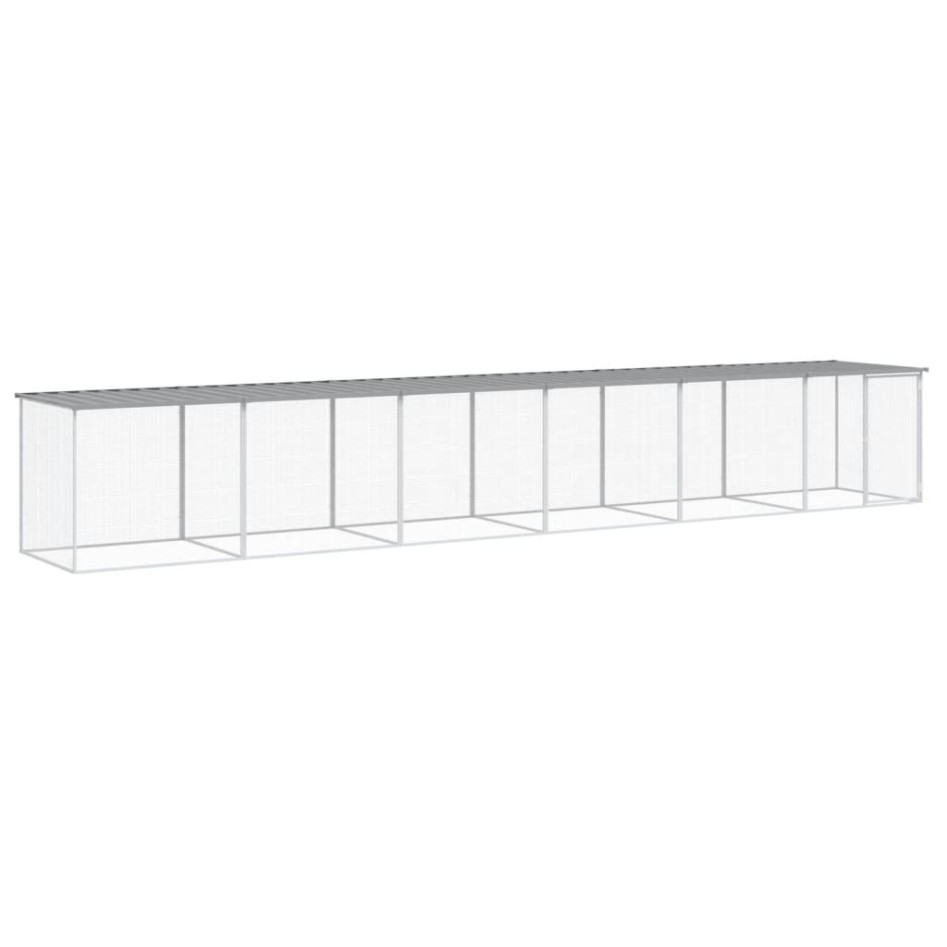 Gallinero con techo acero galvanizado gris claro 603x98x90