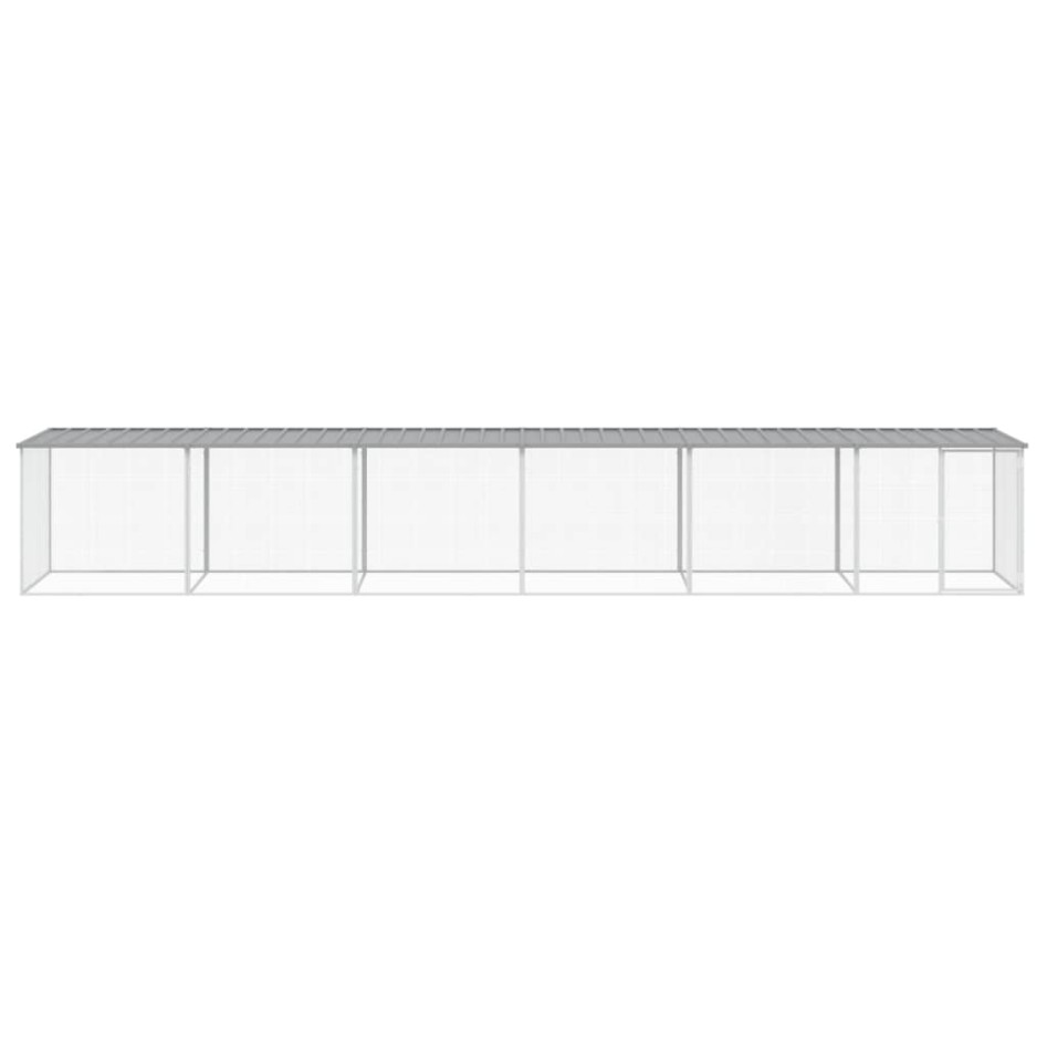Gallinero con techo acero galvanizado gris claro 603x98x90