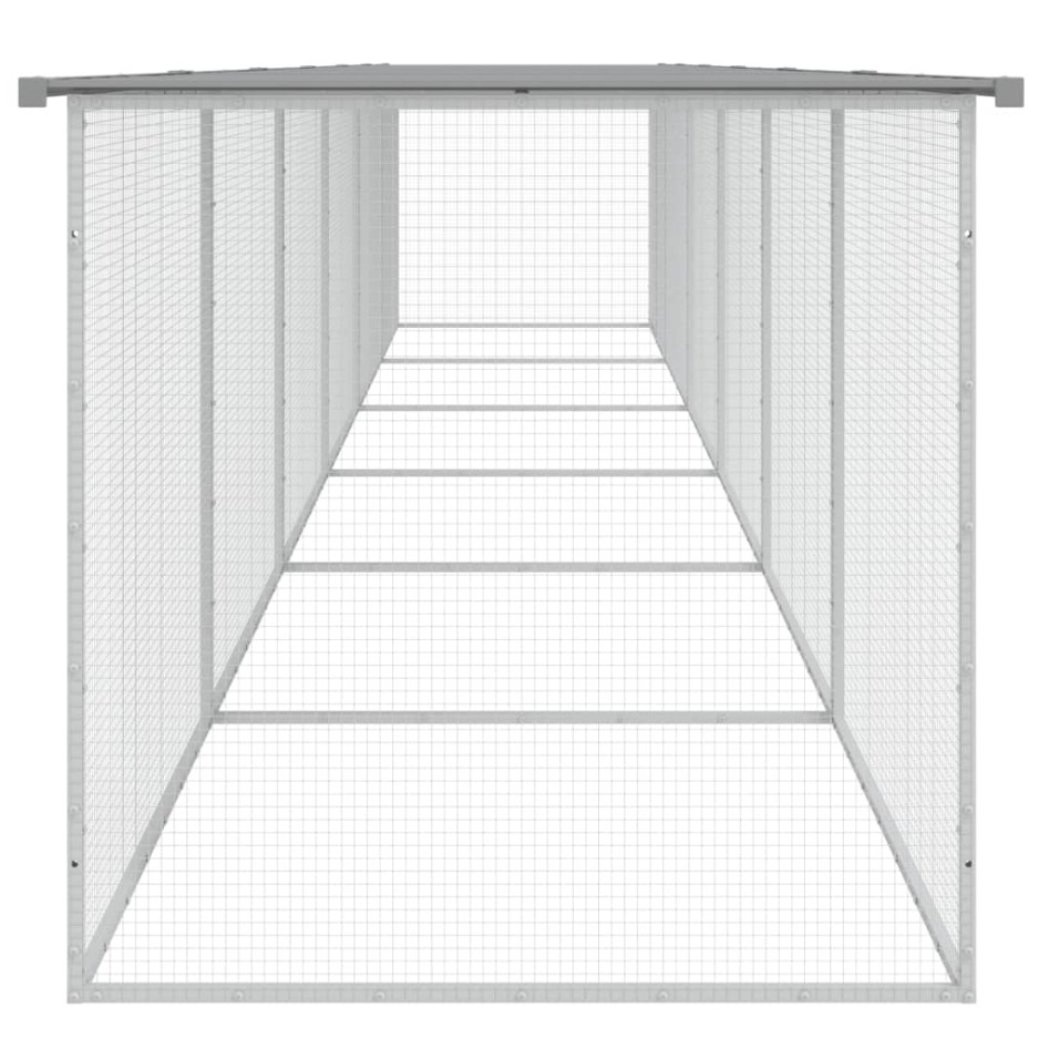Gallinero con techo acero galvanizado gris claro 603x98x90